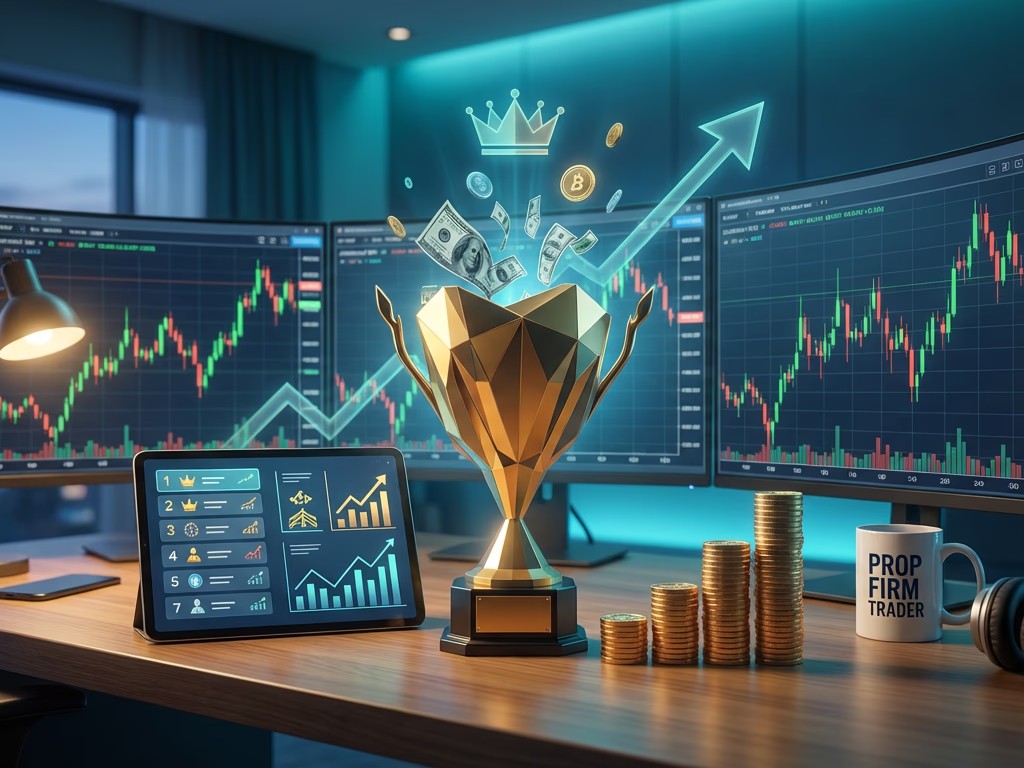 a trophy with chart - Prop Firms With No Time Limit