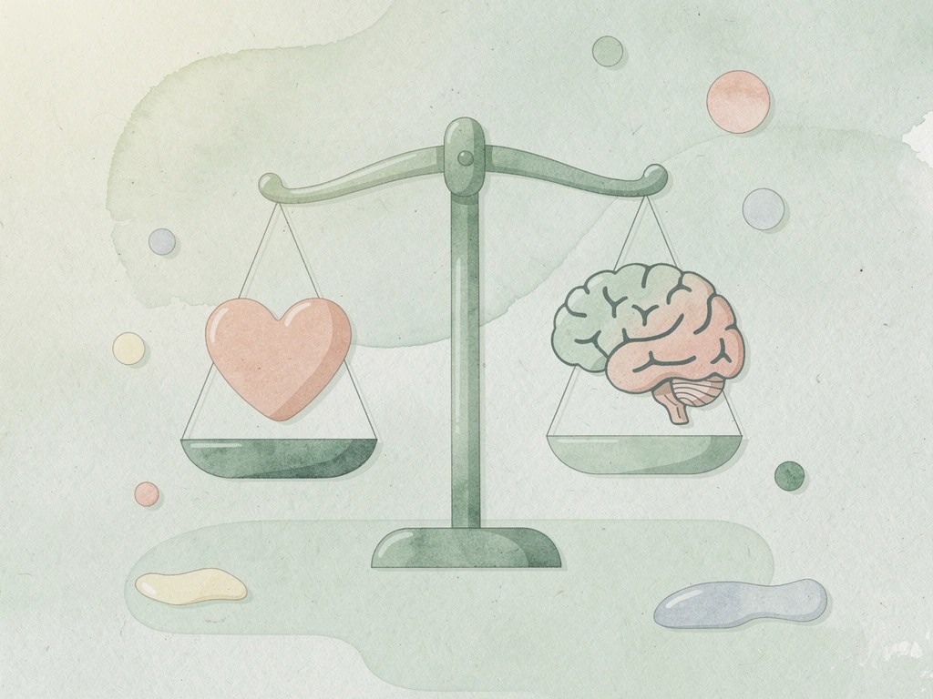 Balance scale comparing profit targets versus risk behavior factors