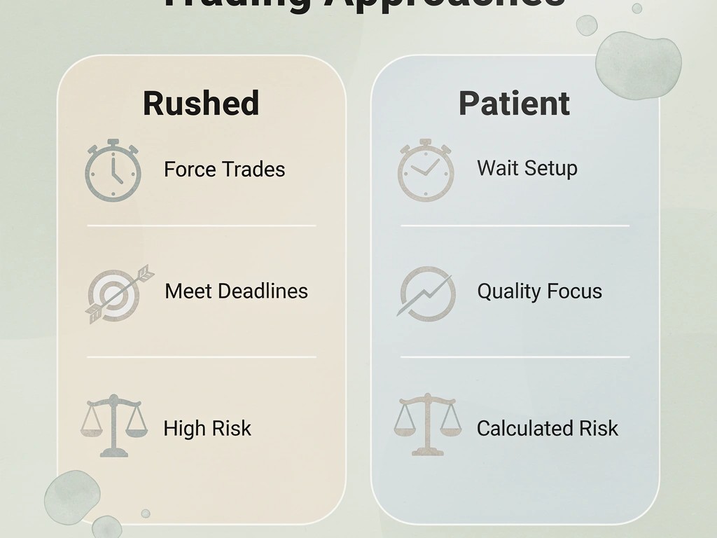 Comparison between rushed and patient trading approaches